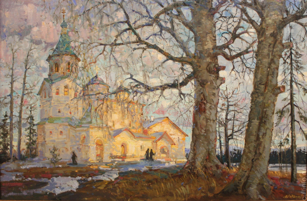 В Антониево-Сийском монастыре Весенний вечер. В.Латынцев